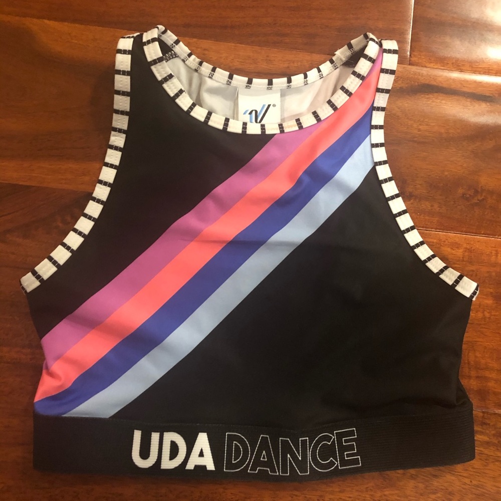 NWOT UDA Dance Crop Sports Bra Top Varsity